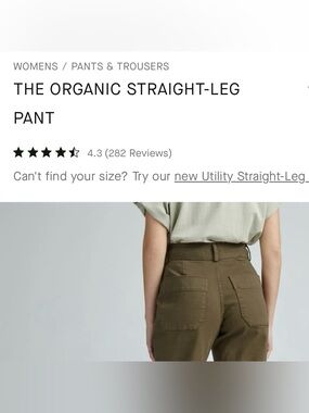 Everlane Organic Straight-Leg Pant - Olive